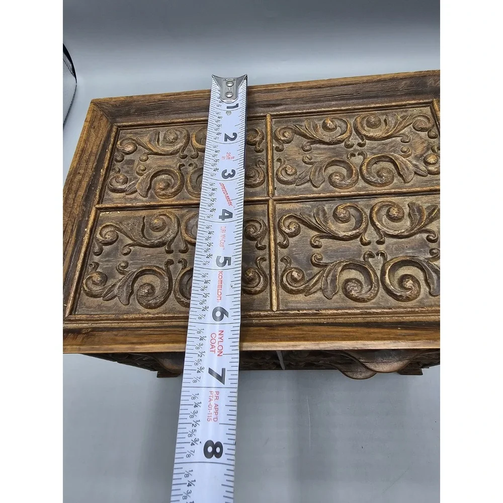 Vintage 70s‎ Lerner Ornate Plastic Jewelry Office Sewing Box 2 Drawers Made USA